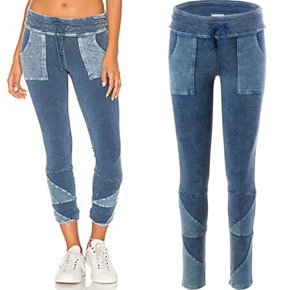 Revolve Free People Movement Kyoto Leggings in Blue- Patchwork Denim loo… - Picture 1 of 14